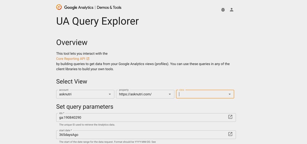 Google Analytics Query Explorer